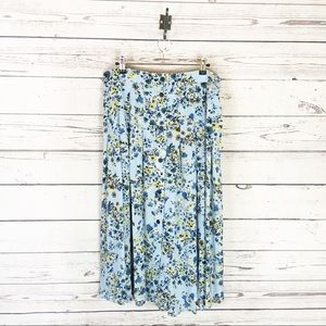 Nanette Lepore Floral Button Front Midi Skirt L